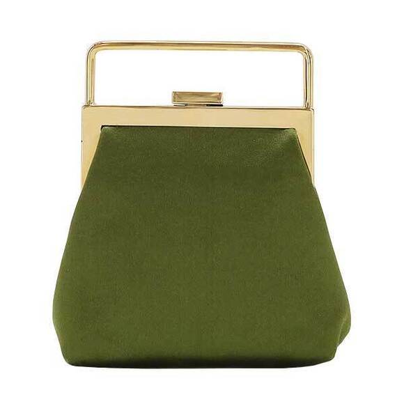 Gucci Handbags - Gucci Satin Clasp Bag Green Clutch